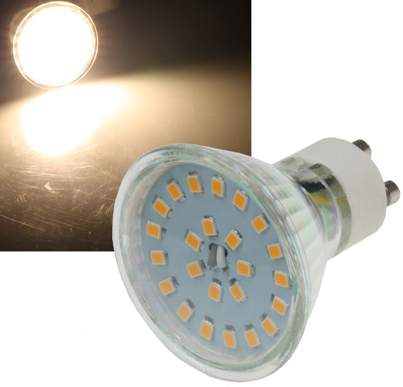 LED Strahler GU10 "H55 SMD" 120°, 3000k, 400lm, 230V/5W, warmweiß
