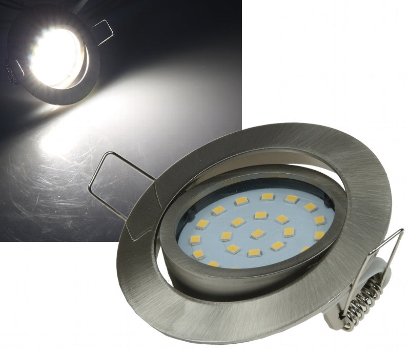 LED-Einbauleuchte "Flat-26" neutralweiß 80x26mm, 4W, 350lm, Edelstahl gebürstet