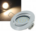 LED-Einbauleuchte "Flat-26" warmweiß 80x26mm, 4W, 330lm, weißes Gehäuse