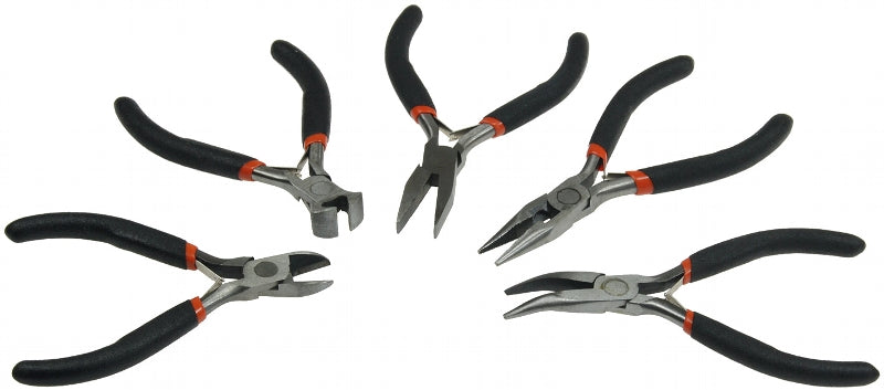 Elektroniker Zangen-Set "MiniGrip" 5-tlg 12cm, isolierte Griffe, federöffnend