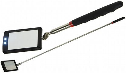 Teleskop Spiegel mit LED Beleuchtung Gesamtlänge 28-88cm, Spiegel 65x40mm