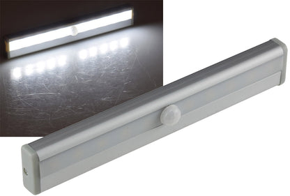 LED Unterbauleuchte "LUB-ALU10" 80Lm 4x AAA / Micro, 10 Leds, Licht: weiß