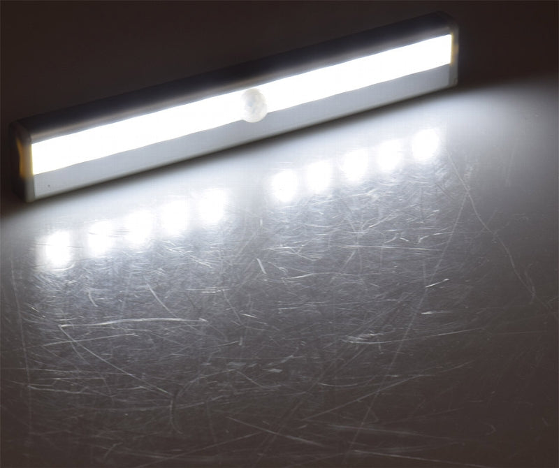 LED Unterbauleuchte "LUB-ALU10" 80Lm 4x AAA / Micro, 10 Leds, Licht: weiß