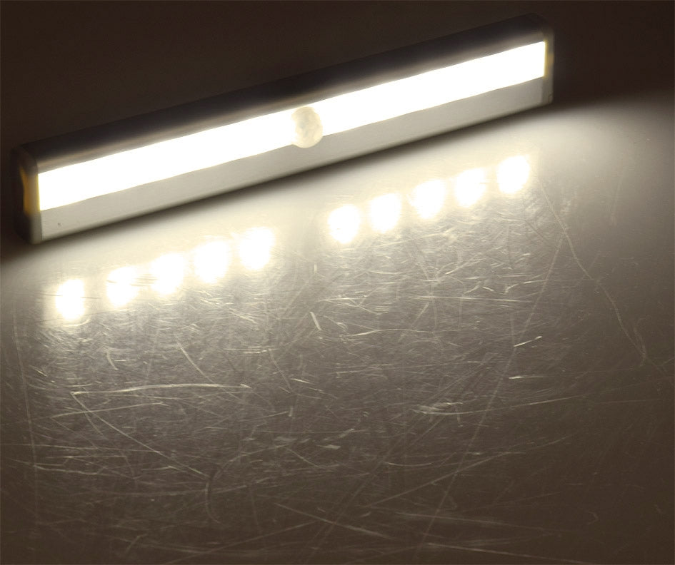 LED Unterbauleuchte "LUB-ALU10" 80Lm 4x AAA / Micro, 10 Leds, Licht: warmweiß