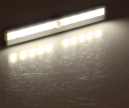 LED Unterbauleuchte "LUB-ALU10" 80Lm 4x AAA / Micro, 10 Leds, Licht: warmweiß