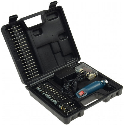 Mini-Bohrmaschine "Drill-Power V2" 12V= 12.000UpM, 63-teilig, viel Zubehör
