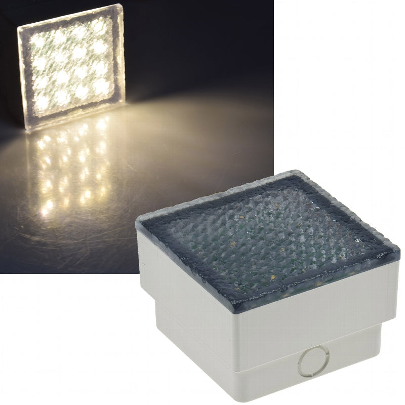 LED Pflasterstein "BRIKX 10" warmweiß 10x10x7cm, 80lm, IP67, 230V