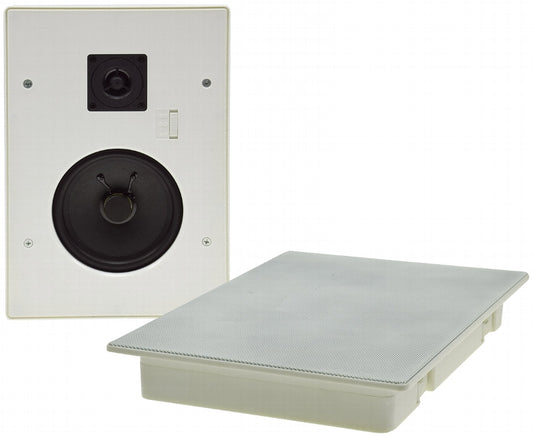 Einbaulautsprecher "CTE-34E",eckig, weiß 2-Wege, 287x197mm, 120 Watt