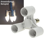 E14-Fassung "Triple", 3-fach Adapter auf 3x E14-Schraubfassungen