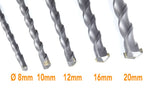 SDS-PLUS Schlagbohrerset, 60cm 8-10-12-15-20mm Ø