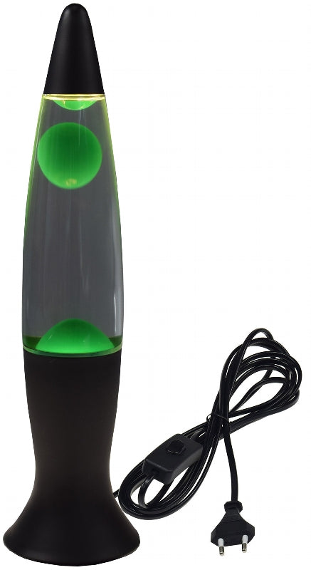 Lavalampe "CTL-BLEEN" 40cm Wasser: Klar, Wachs: Grün, Body: Schwarz