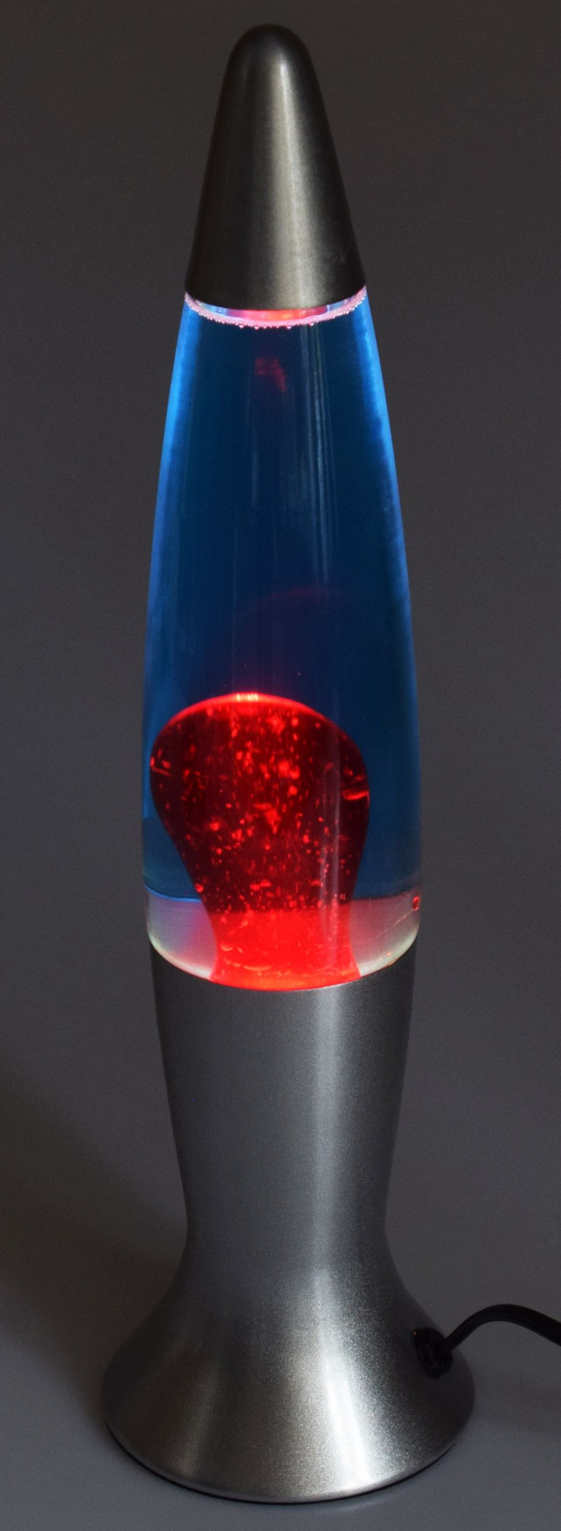 Lavalampe silber blau / rot 40 cm