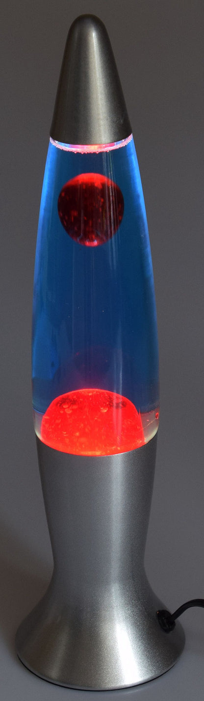 Lavalampe silber blau / rot 40 cm
