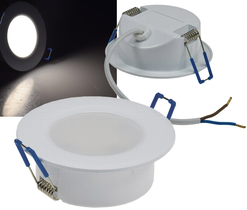 LED-Einbauleuchte "Flat-30 FR-R" 4000K Ø85x30mm, 5W, 500lm, IP44, rund, weiß