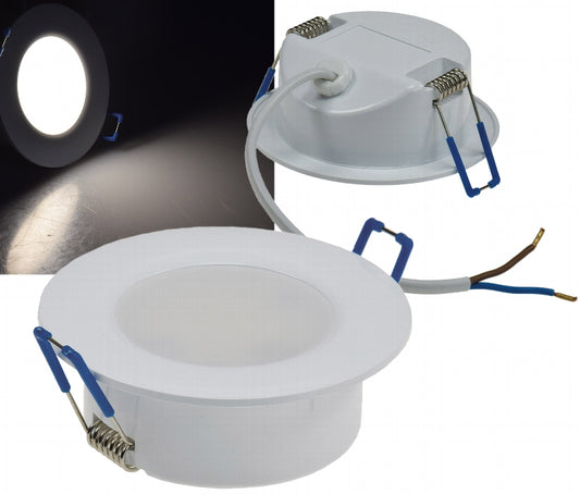 LED-Einbauleuchte "Flat-30 FR-R" 4000K Ø85x30mm, 5W, 500lm, IP44, rund, weiß