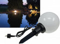 Garten Kugelleuchte Erdspieß "CT-GL20cm" IP44, 230V, 1,5m Kabel, E27 Fassung