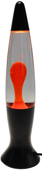 Lavalampe schwarz orange / klar 40 cm
