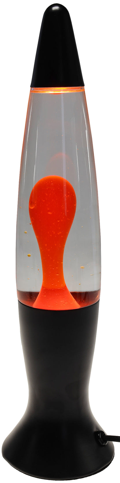 Lavalampe schwarz orange / klar 40 cm