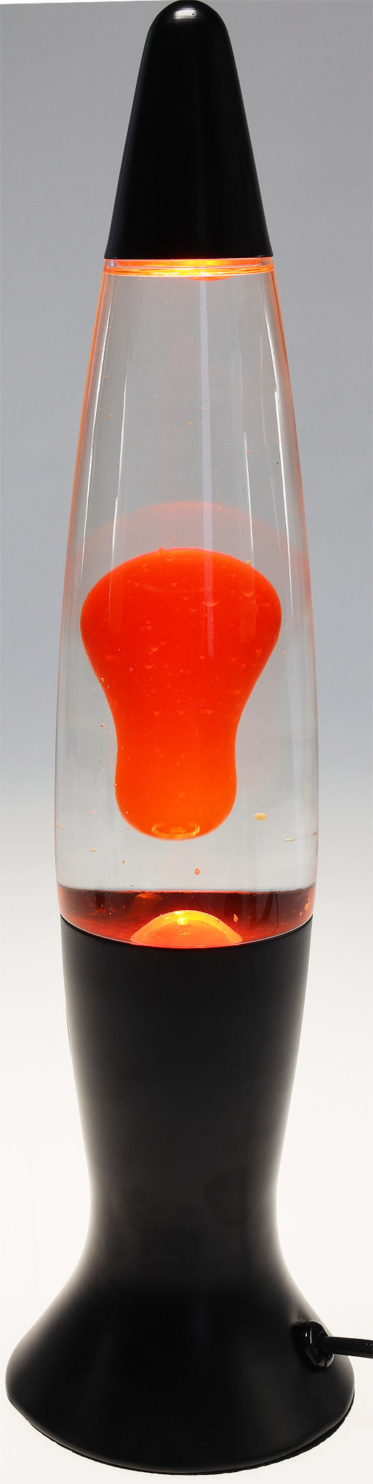 Lavalampe schwarz orange / klar 40 cm