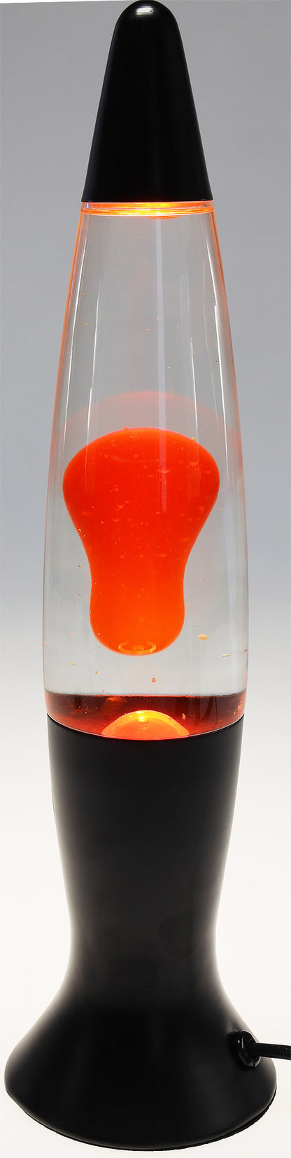 Lavalampe schwarz orange / klar 40 cm