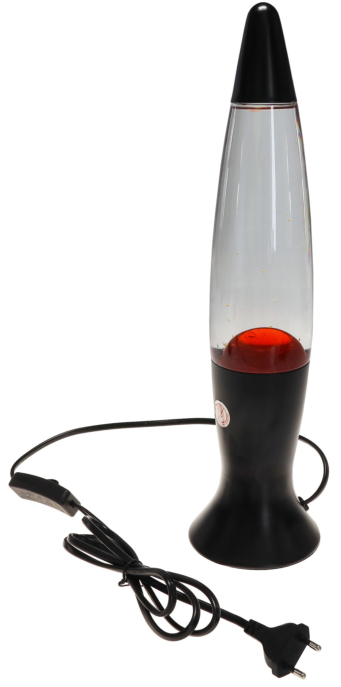 Lavalampe schwarz orange / klar 40 cm