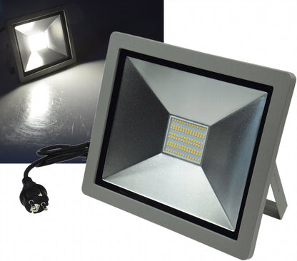 LED-Fluter SlimLine "CTF-SLT 99" silber 100W, 6500lm, 4000K, neutralweiß, IP44