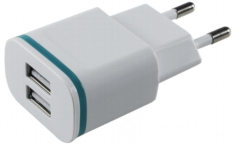 Stecker-Netzteil mit USB "CTN-0520 Duo" Ein 110-240V~, Aus 5V=, 2x1/1x2A, 10W