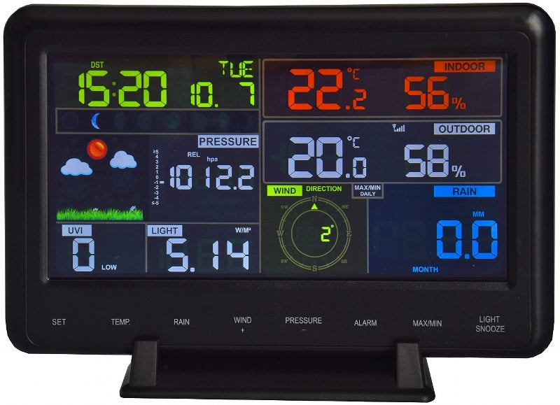 Digitale Funk-Wetterstation "CTW-902 Wi" DCF, Luftfeuchte, Wind & Regen, WiFi
