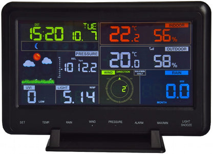 Digitale Funk-Wetterstation "CTW-902 Wi" DCF, Luftfeuchte, Wind & Regen, WiFi