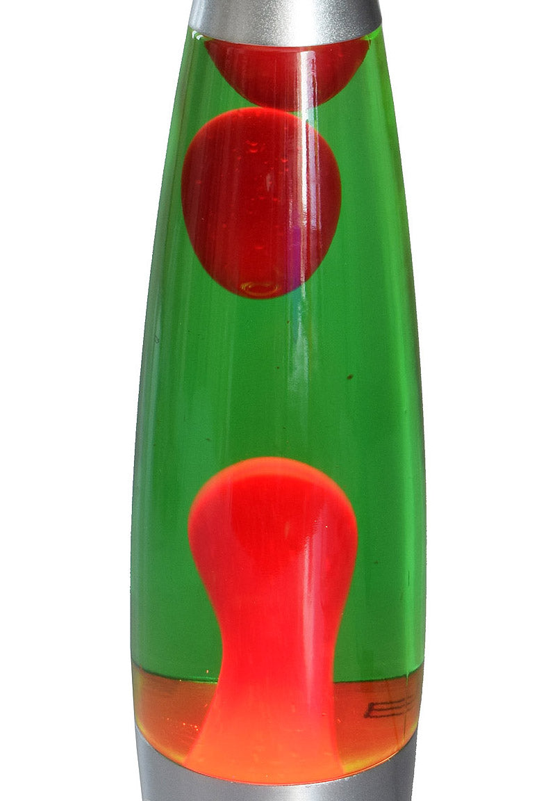 Lavalampe silber grün / rot 40 cm