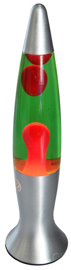 Lavalampe silber grün / rot 40 cm