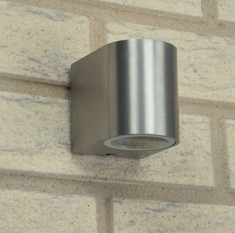 LED-Wandleuchte "CTW-1" für 1x GU10, IP44, Edelstahl poliert