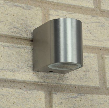 LED-Wandleuchte "CTW-1" für 1x GU10, IP44, Edelstahl poliert