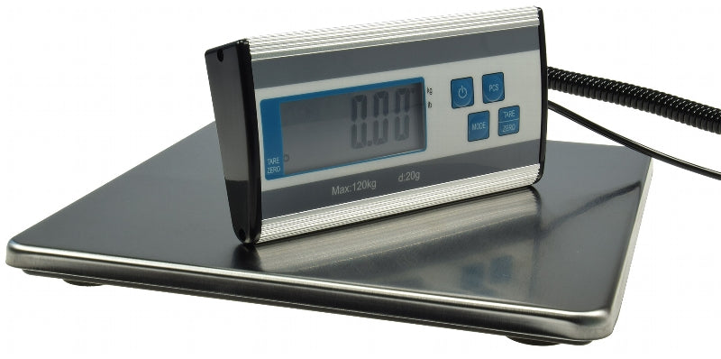Paketwaage / Versandwaage "CT PW-120" 0-120kg, 27x27cm Edelstahl-Platte