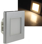 LED Wand-Einbauleuchte "EBL 86" 2,5W, 3000k, warmweiß, Rahmen silber