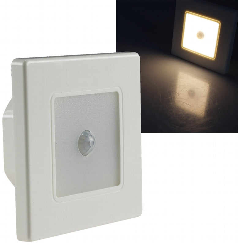 LED Wand-Einbauleuchte "EBL 86 PIR" 1,8W, 3000k, warmweiß, Rahmen cremeweiß