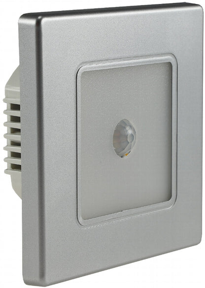 LED Wand-Einbauleuchte "EBL 86 PIR" 2,5W, 3000k, warmweiß, Rahmen silber