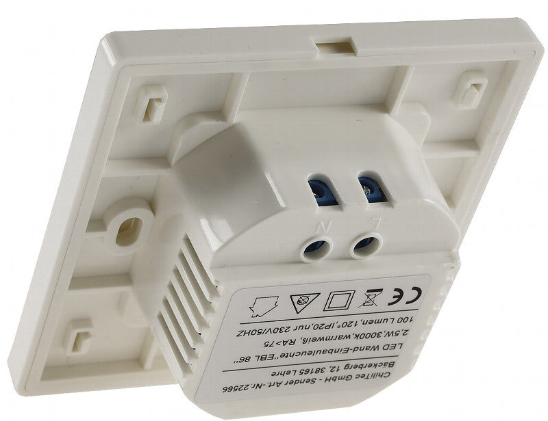 LED Wand-Einbauleuchte "EBL 86 PIR" 2,5W, 3000k, warmweiß, Rahmen silber