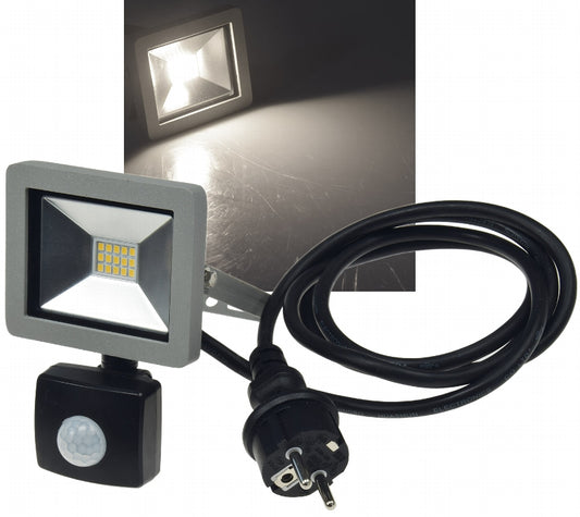 LED-Fluter SlimLine "CTF-SLT10 PIR" 10W, IP44, 750lm, 4200K, Bewegungsmelder