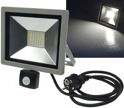 LED-Fluter SlimLine "CTF-SLT30 PIR" 30W, IP44, 2100lm, 4200K, Bewegungsmelde