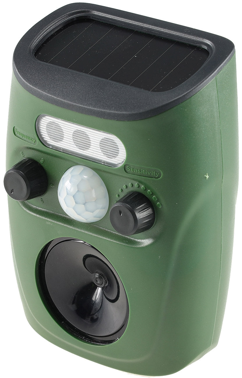 Ultraschall-Tierscheuche "UTS Solar Pro" Bewegungsmelder, Hunde, Katzen, Vögel
