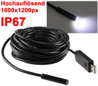 Endoskopkamera USB mit 7m Kabel HD Auflösung 1600x1200, IP67 wasserfest