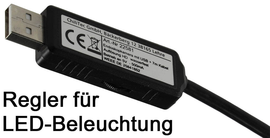 Endoskopkamera USB mit 7m Kabel HD Auflösung 1600x1200, IP67 wasserfest