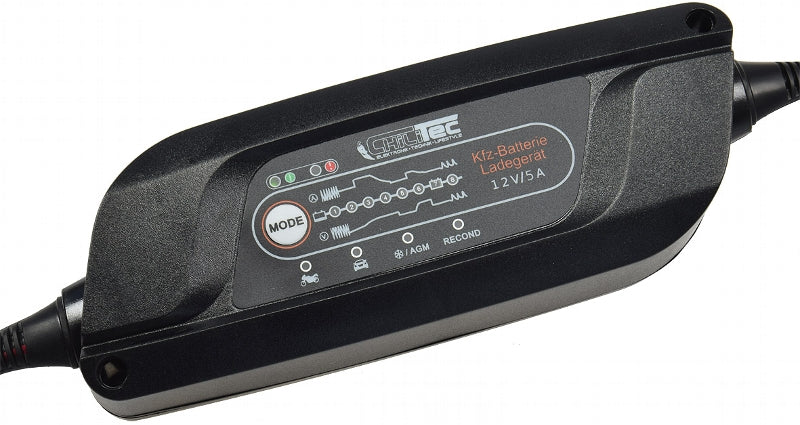 Vollautomatisches Ladegerät "CT-LG 20" für Motorrad- & Autobatterien, 12V, 2A