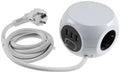 Steckdosen-Kubus 3x Schutzk + 3x USB 1,4m Zuleitung, Ein-/Aus-Schalter