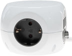 Steckdosen-Kubus 3x Schutzk + 3x USB 1,4m Zuleitung, Ein-/Aus-Schalter