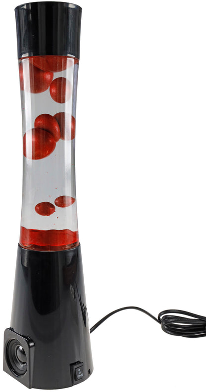 Lavalampe mit Bluetooth Lautsprecher Schwarz Transparent / Metallic Rot