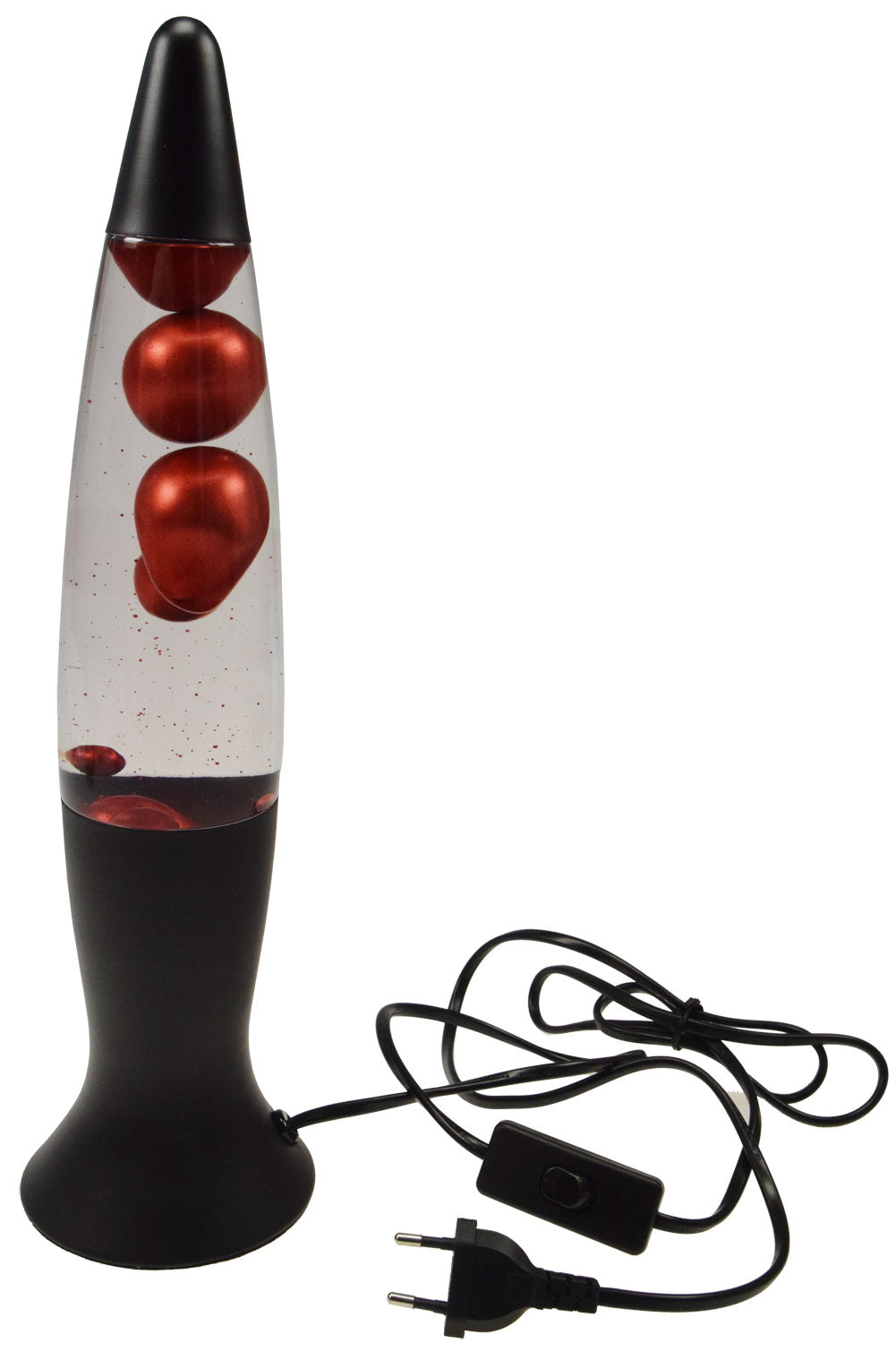 Lavalampe metallic rot / schwarz 40 cm