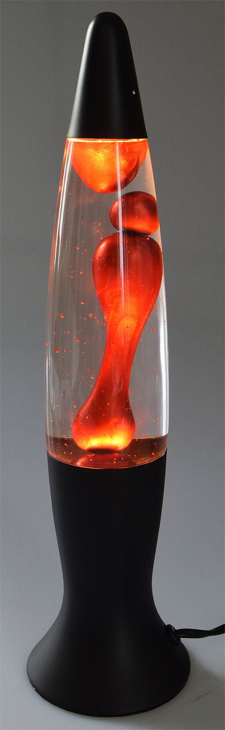 Lavalampe metallic rot / schwarz 40 cm