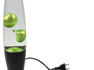 Lavalampe metallic grün / schwarz 40 cm